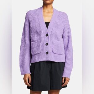 A.L.C. Cleveland Cardigan Alpaca Wool Amethyst Purple Size S